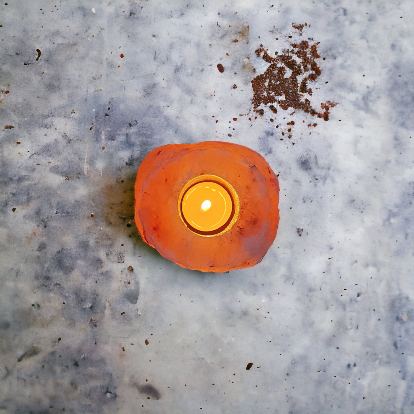 Bougeoir en sel rose de l'Himalaya : Naturel (Grand format)