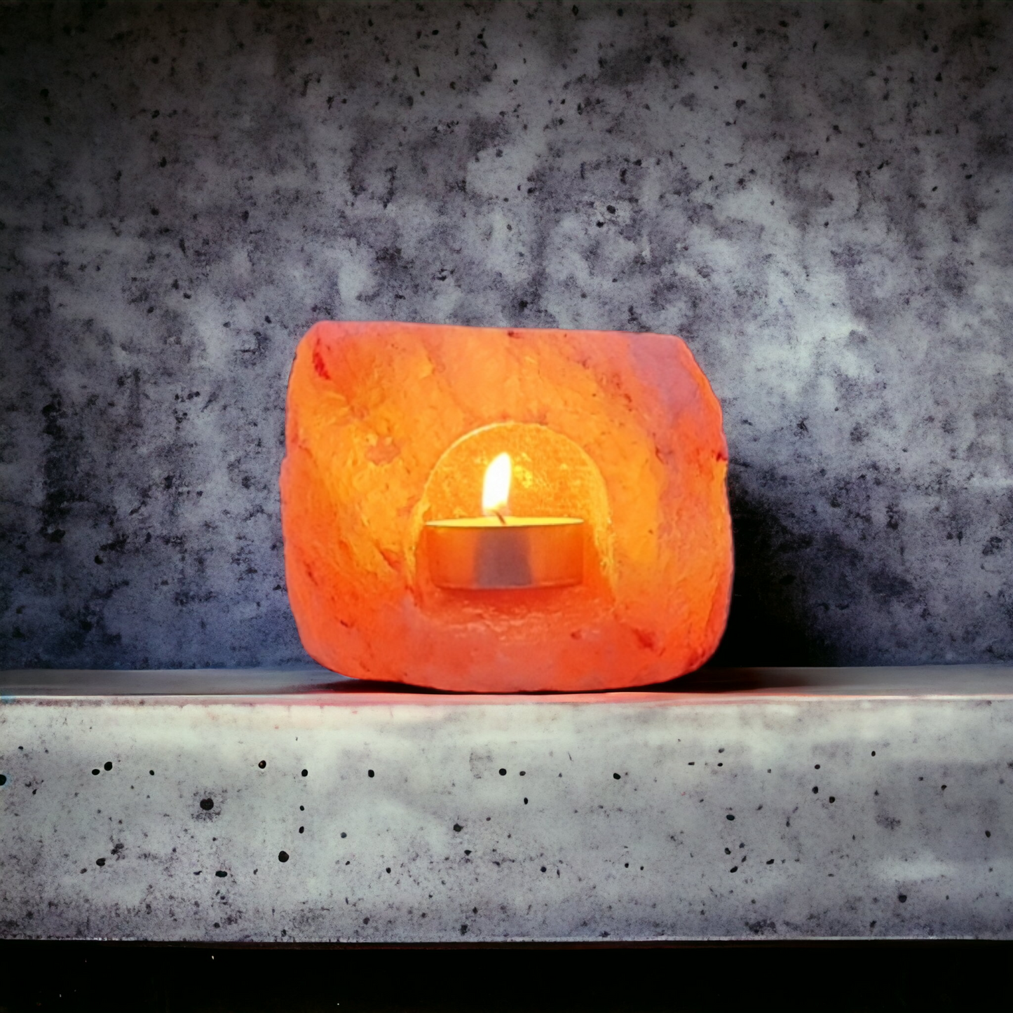 Bougeoir en sel rose de l'Himalaya : Naturel (Grand format)