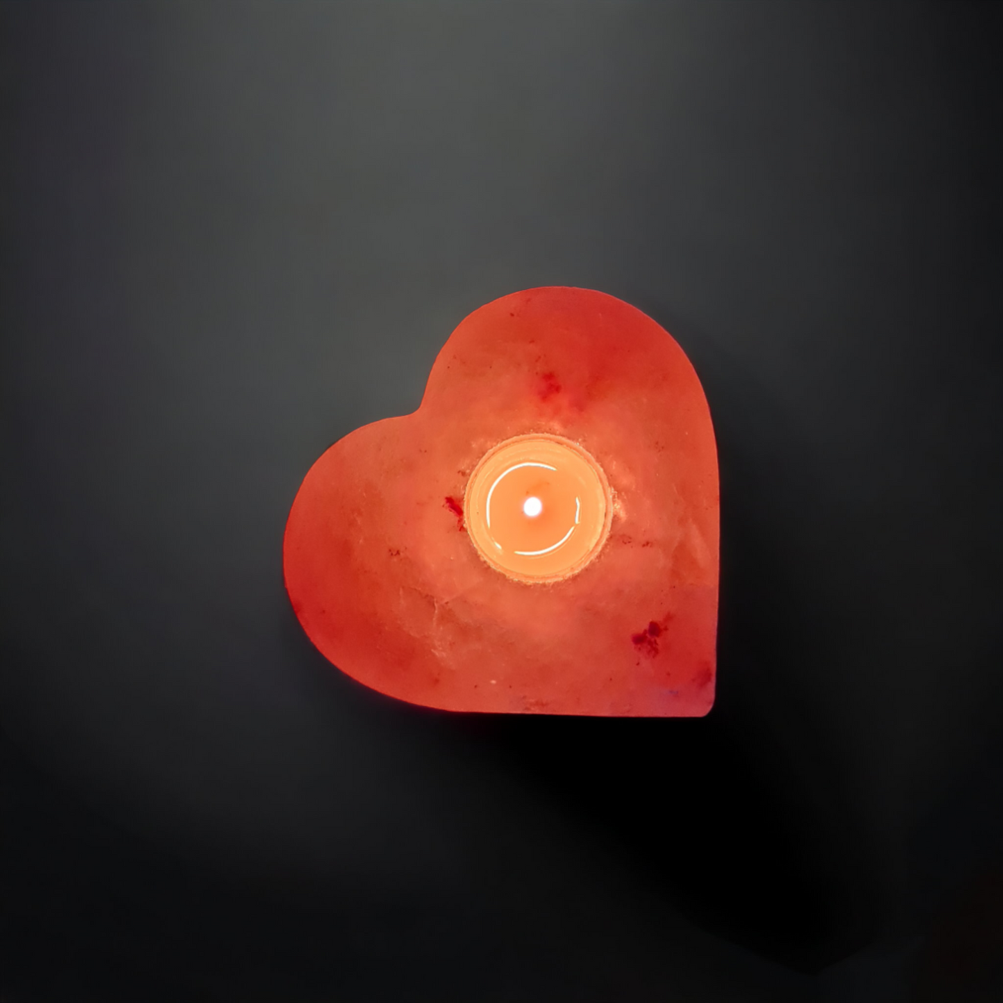 Bougeoir de sel rose de l'Himalaya : Cœur