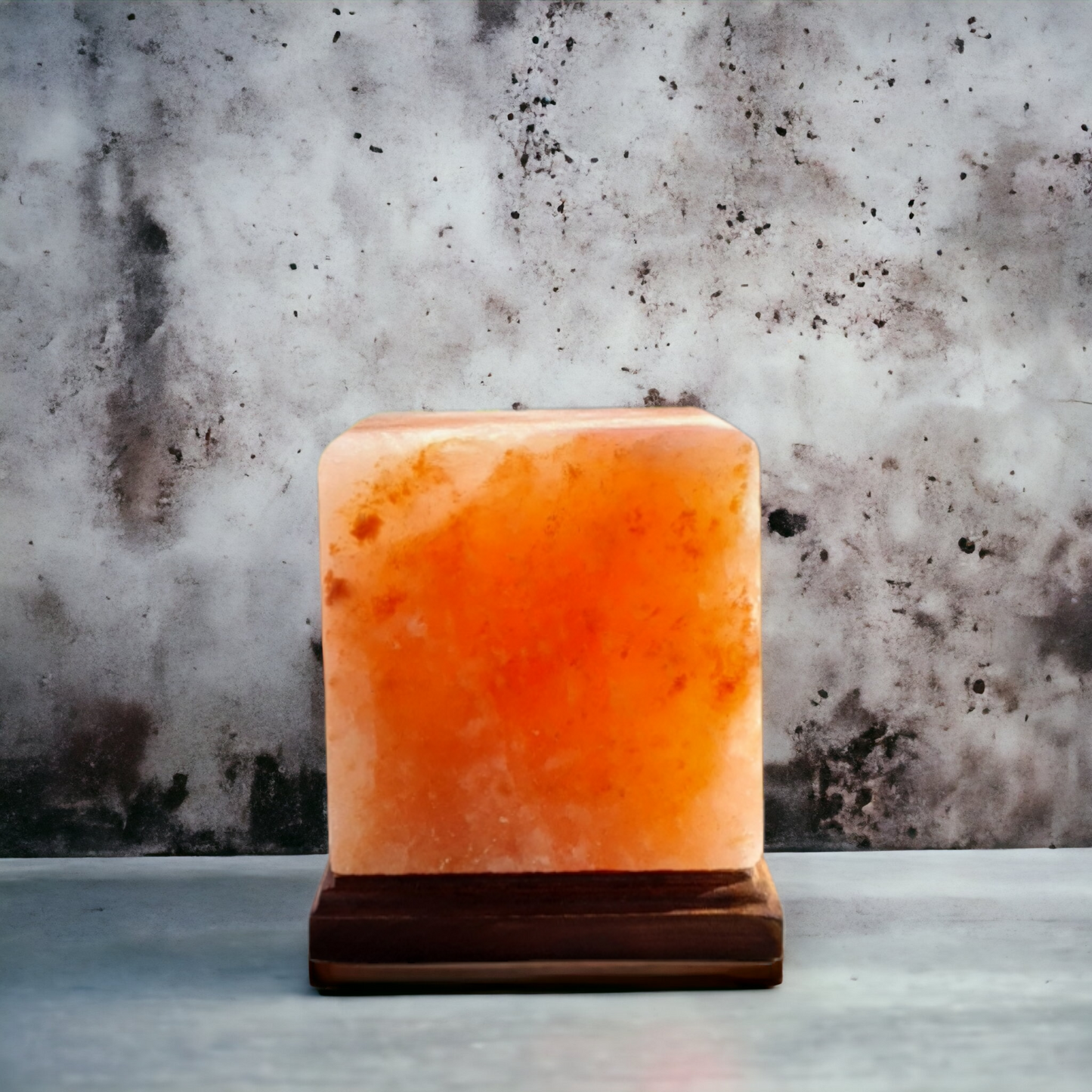 Lampe de sel rose de l'Himalaya : Cube (Taille L avec variateur de lumière)