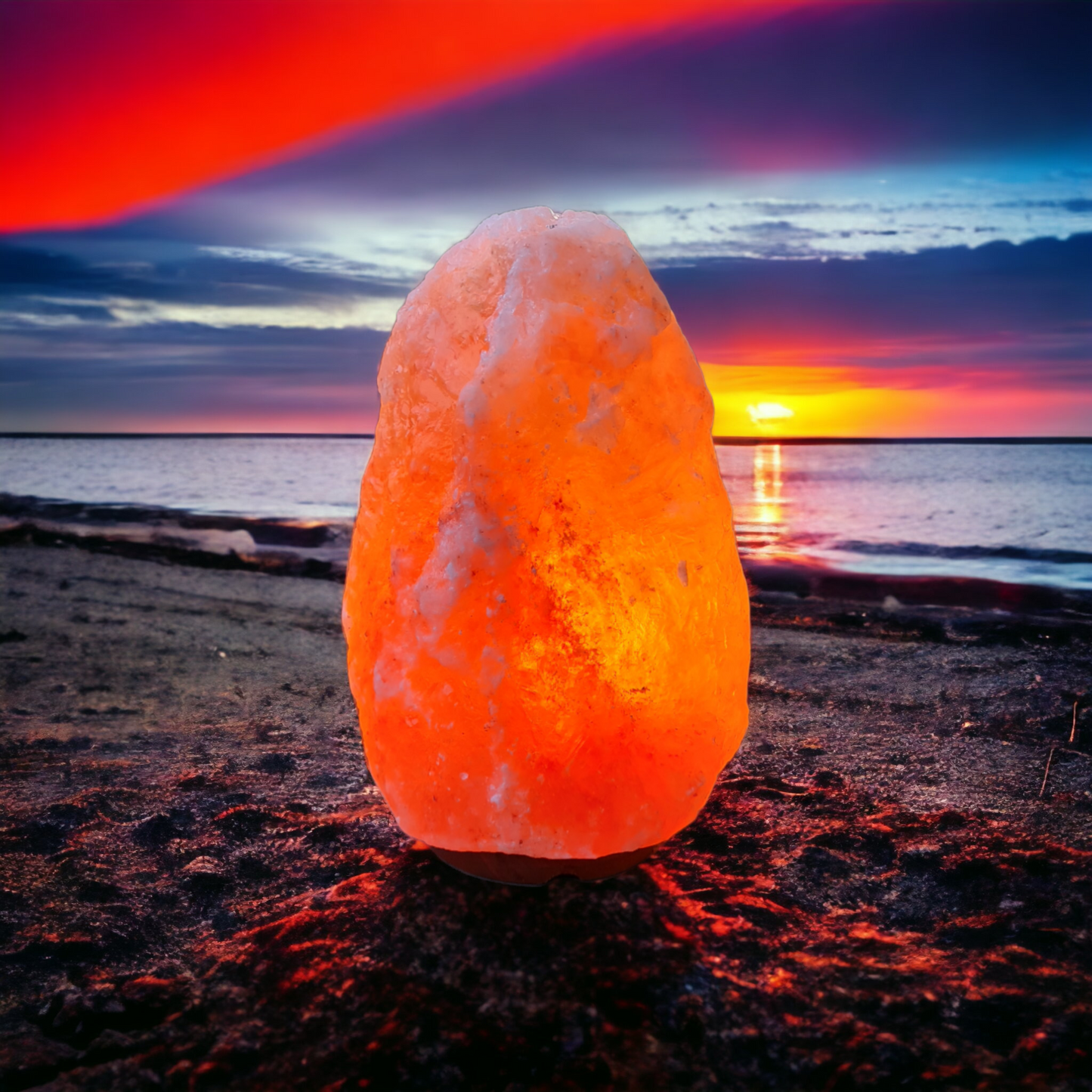 Lampe de sel rose de l'Himalaya : Naturelle 4-6 Kg (Taille L avec variateur de lumière)
