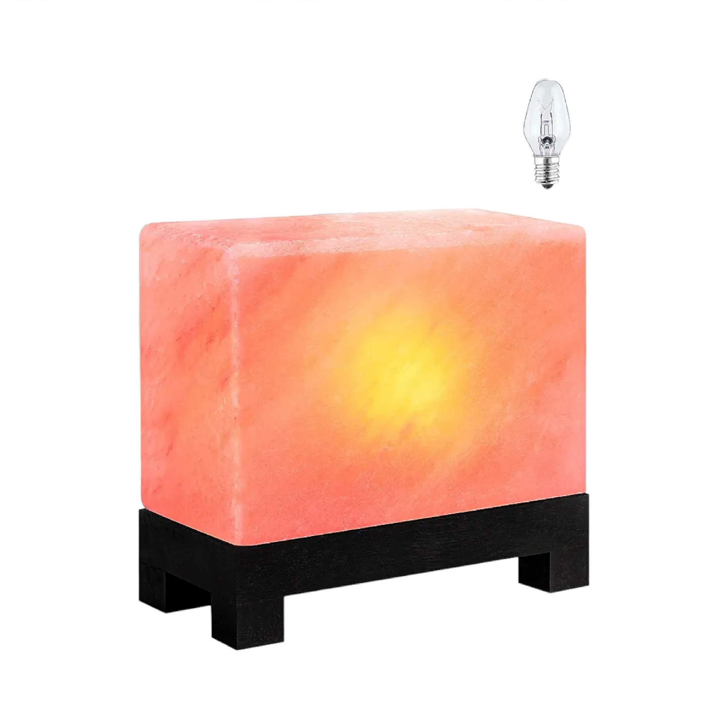Lampe de sel rose de l'Himalaya : Rectangle (Taille L avec variateur de lumière)