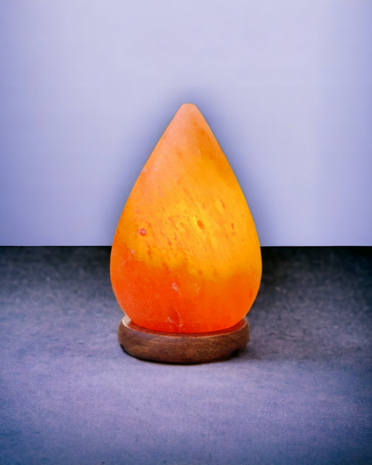 Lampe de sel rose de l'Himalaya : Goutte d'eau (Taille L avec variateur de lumière)
