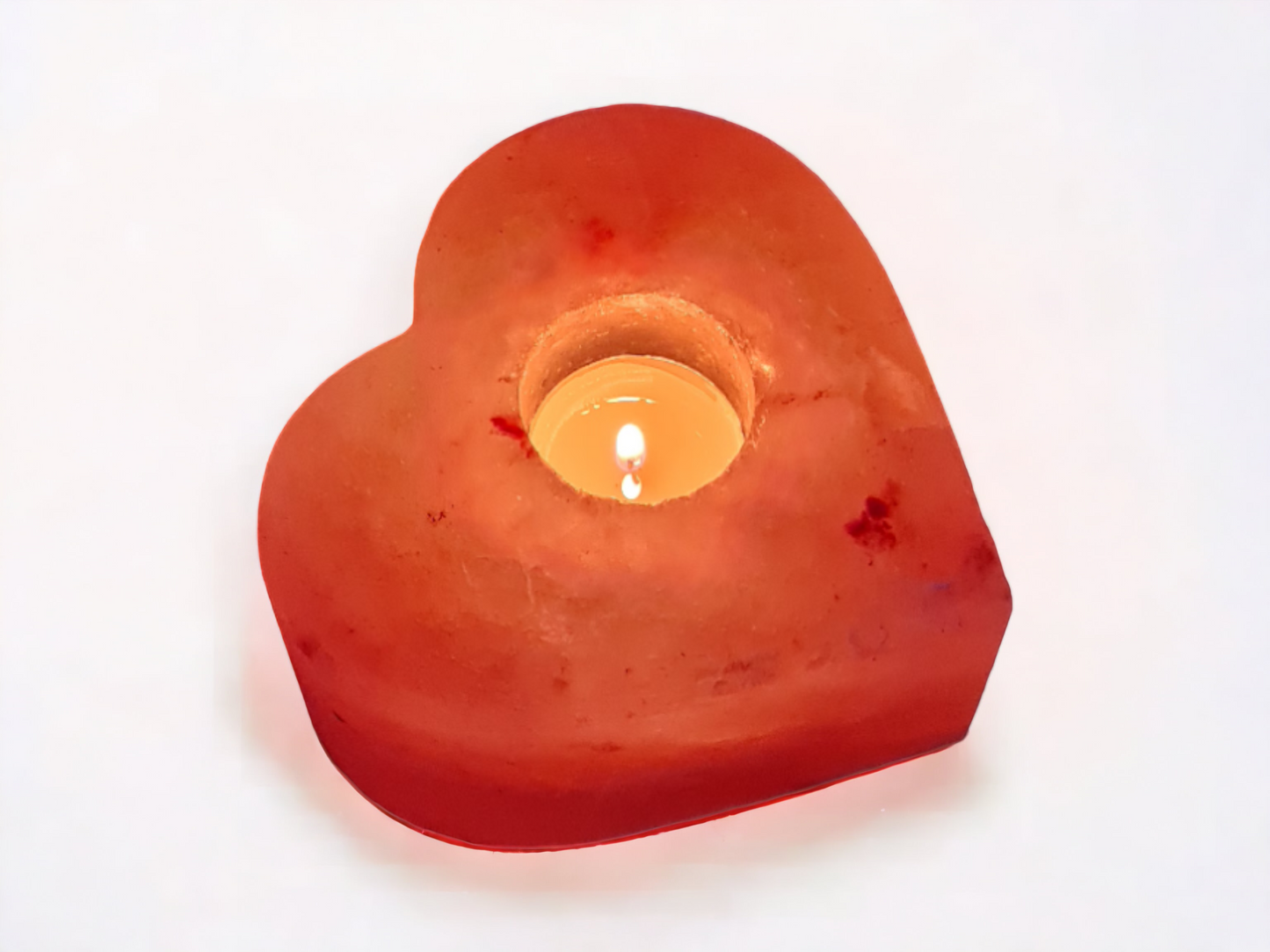Bougeoir de sel rose de l'Himalaya : Cœur