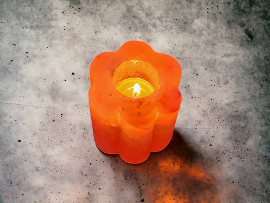 Bougeoir de sel rose de l'Himalaya : Fleur