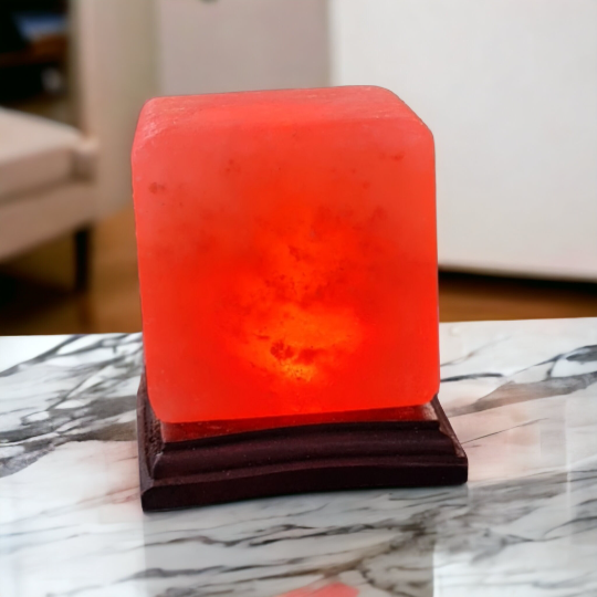 Rosa Himalaya-Salzlampe: Cube Mini USB, Nachtlicht