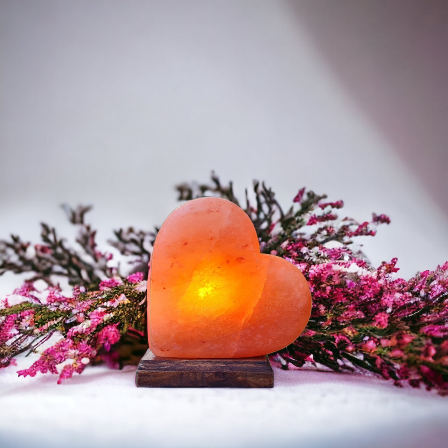 Pink Himalayan salt lamp: Heart (Size L with dimmer)