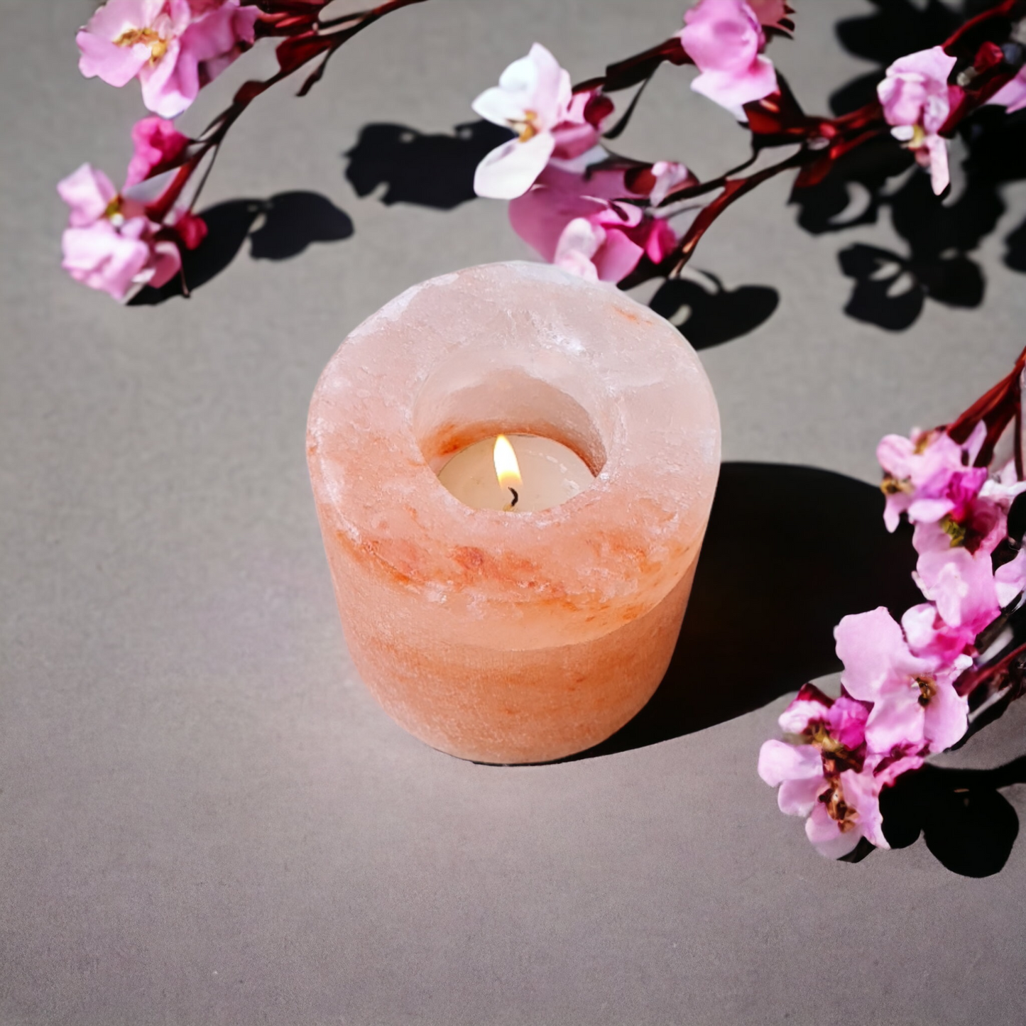 Himalayan Pink Salt Candle Holder: Cylinder