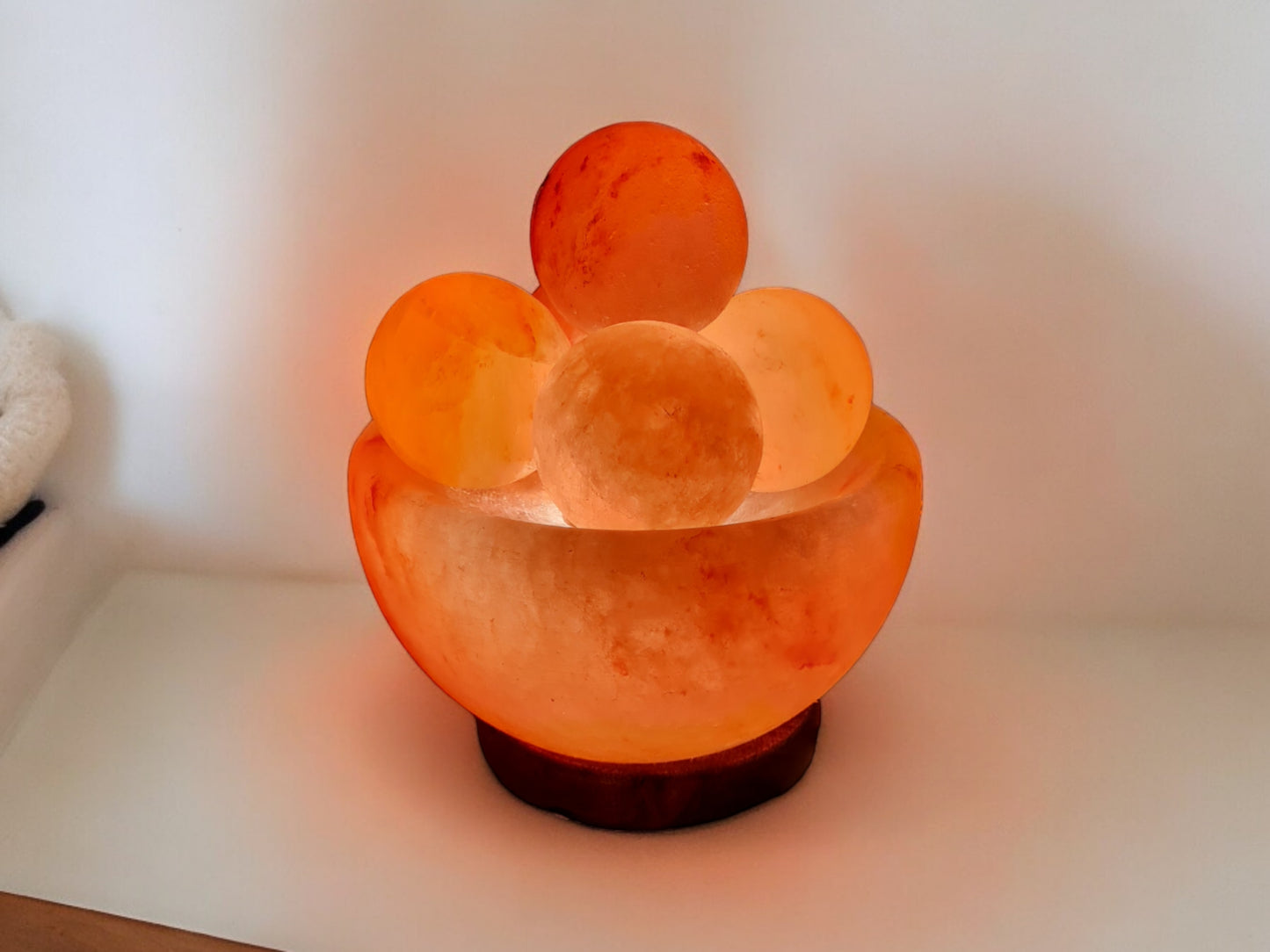 Lampe de sel rose de l'Himalaya : Bol de massage (Taille L avec variateur de lumière)