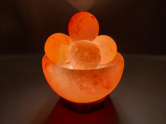 Lampe de sel rose de l'Himalaya : Bol de massage (Taille L avec variateur de lumière)